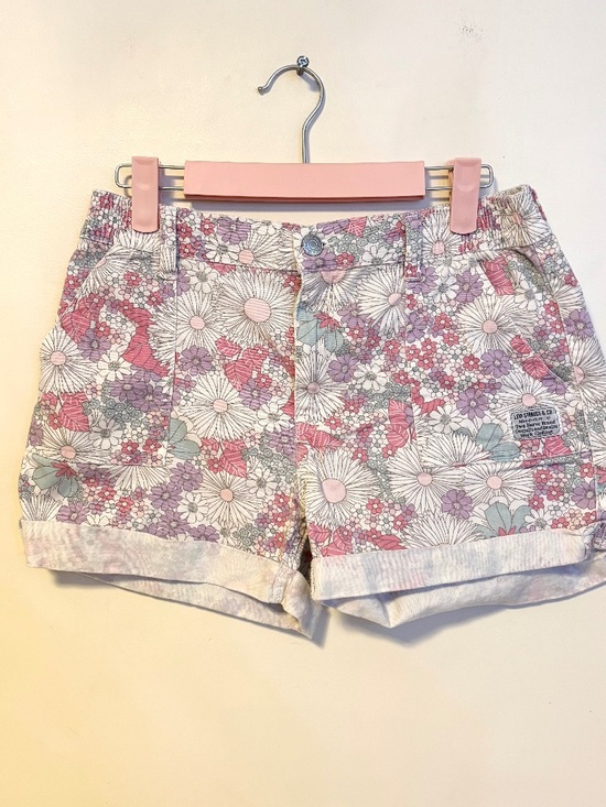 Levis Strauss Other - Levi Strauss Girls High Rise Shorts Elastic Waist Pink Purple Floral Flowers 16